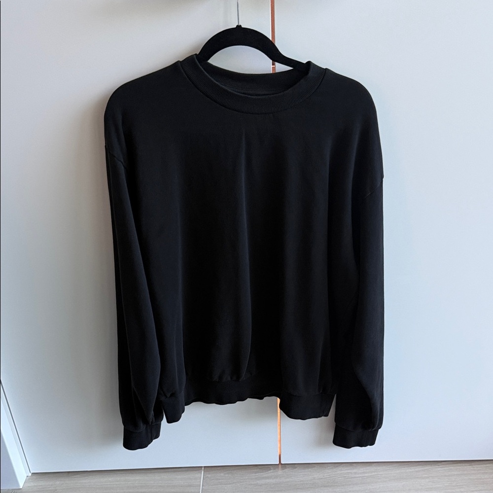 SKIMS Black Ribbed Crewneck Top